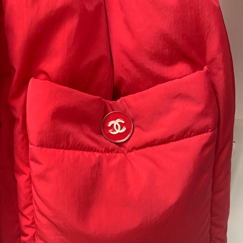 CHANEL Coat PUFFER JACKET Red Size 34, XS, 0-2 New tag/receipt SOLD - Picture 12 of 16